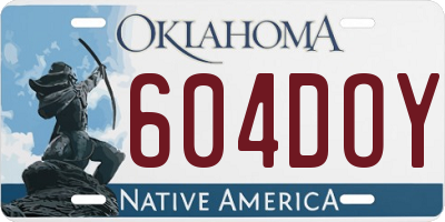 OK license plate 604DOY