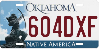 OK license plate 604DXF