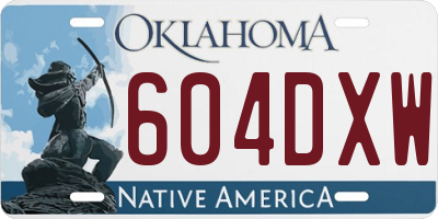 OK license plate 604DXW
