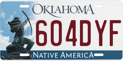 OK license plate 604DYF
