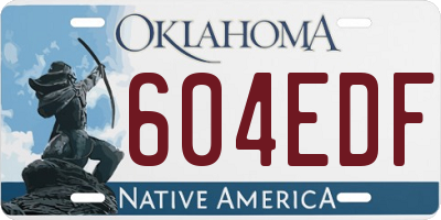 OK license plate 604EDF