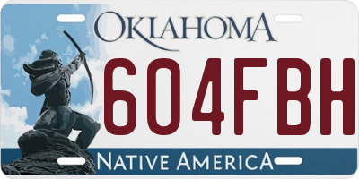 OK license plate 604FBH