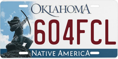 OK license plate 604FCL