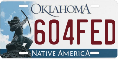 OK license plate 604FED