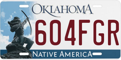 OK license plate 604FGR