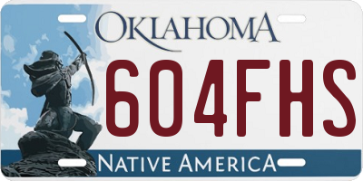 OK license plate 604FHS
