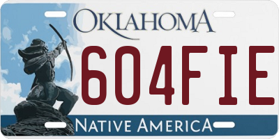 OK license plate 604FIE
