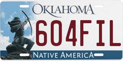 OK license plate 604FIL