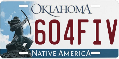 OK license plate 604FIV
