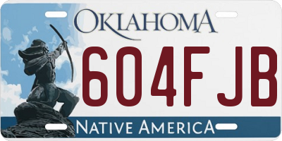 OK license plate 604FJB