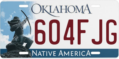 OK license plate 604FJG