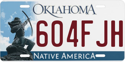 OK license plate 604FJH