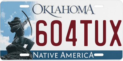 OK license plate 604TUX