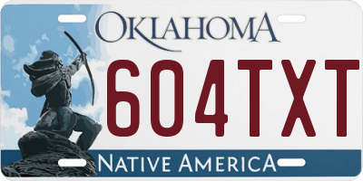 OK license plate 604TXT