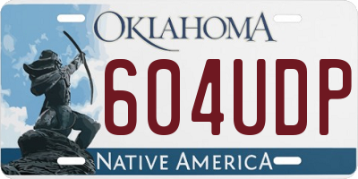 OK license plate 604UDP