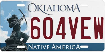 OK license plate 604VEW