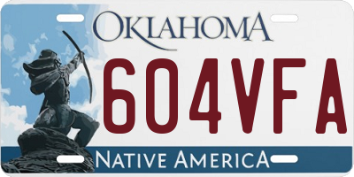 OK license plate 604VFA