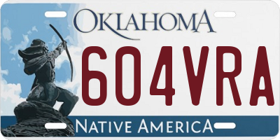 OK license plate 604VRA