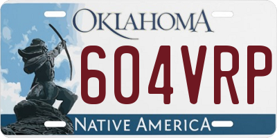 OK license plate 604VRP