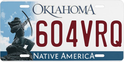 OK license plate 604VRQ
