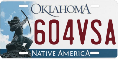 OK license plate 604VSA