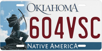 OK license plate 604VSC