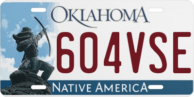 OK license plate 604VSE