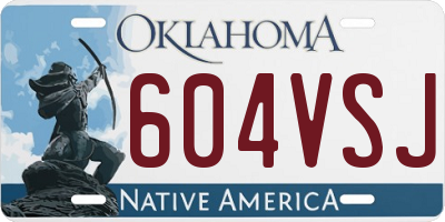 OK license plate 604VSJ