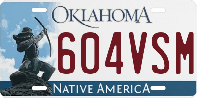 OK license plate 604VSM