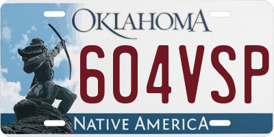 OK license plate 604VSP