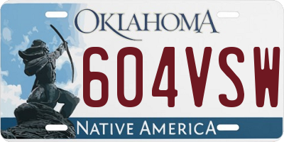 OK license plate 604VSW