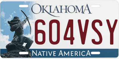 OK license plate 604VSY