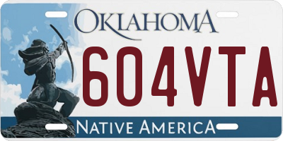 OK license plate 604VTA