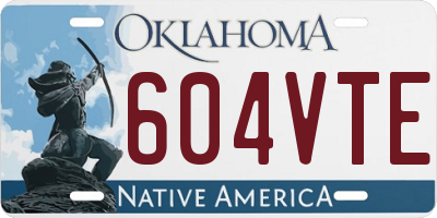 OK license plate 604VTE