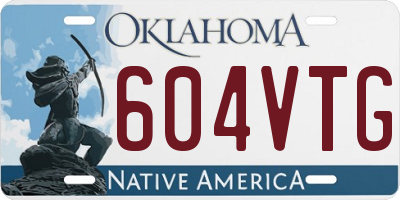 OK license plate 604VTG