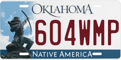 OK license plate 604WMP
