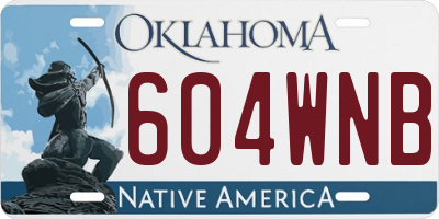 OK license plate 604WNB