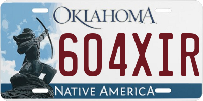 OK license plate 604XIR