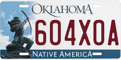 OK license plate 604XOA