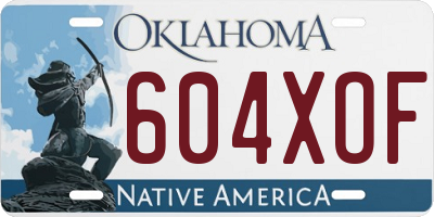 OK license plate 604XOF