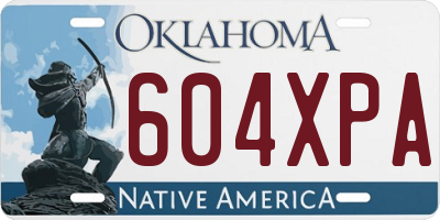 OK license plate 604XPA