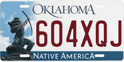 OK license plate 604XQJ