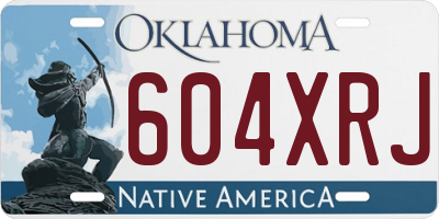OK license plate 604XRJ