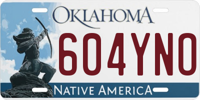 OK license plate 604YNO