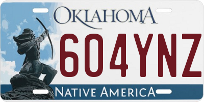 OK license plate 604YNZ