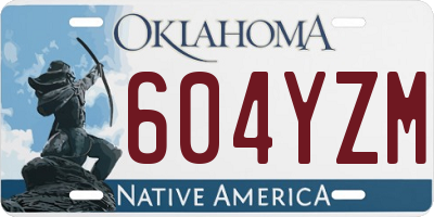 OK license plate 604YZM