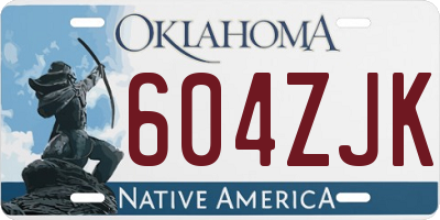 OK license plate 604ZJK