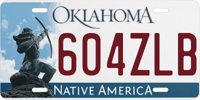 OK license plate 604ZLB