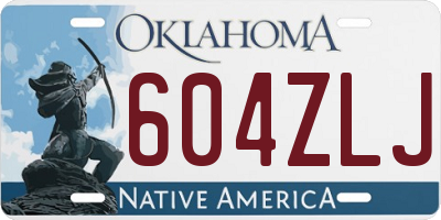 OK license plate 604ZLJ