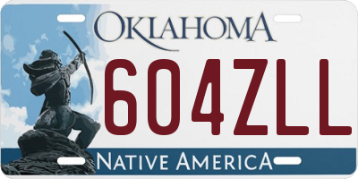 OK license plate 604ZLL